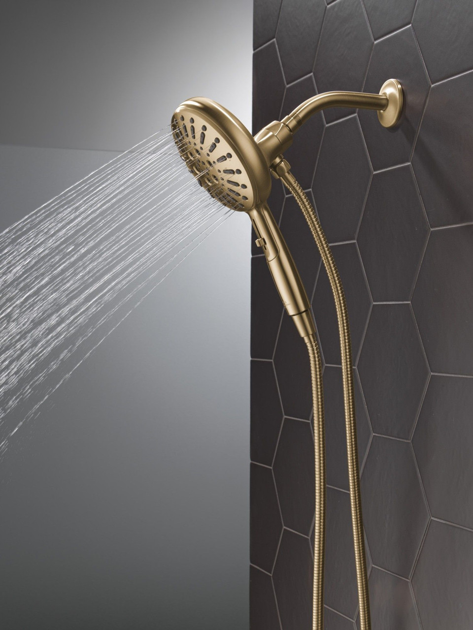 54910-CZ-PR-PK Universal Showering Components 7-Setting SureDock Magnetic Hand Shower, Lumicoat Champagne Bronze