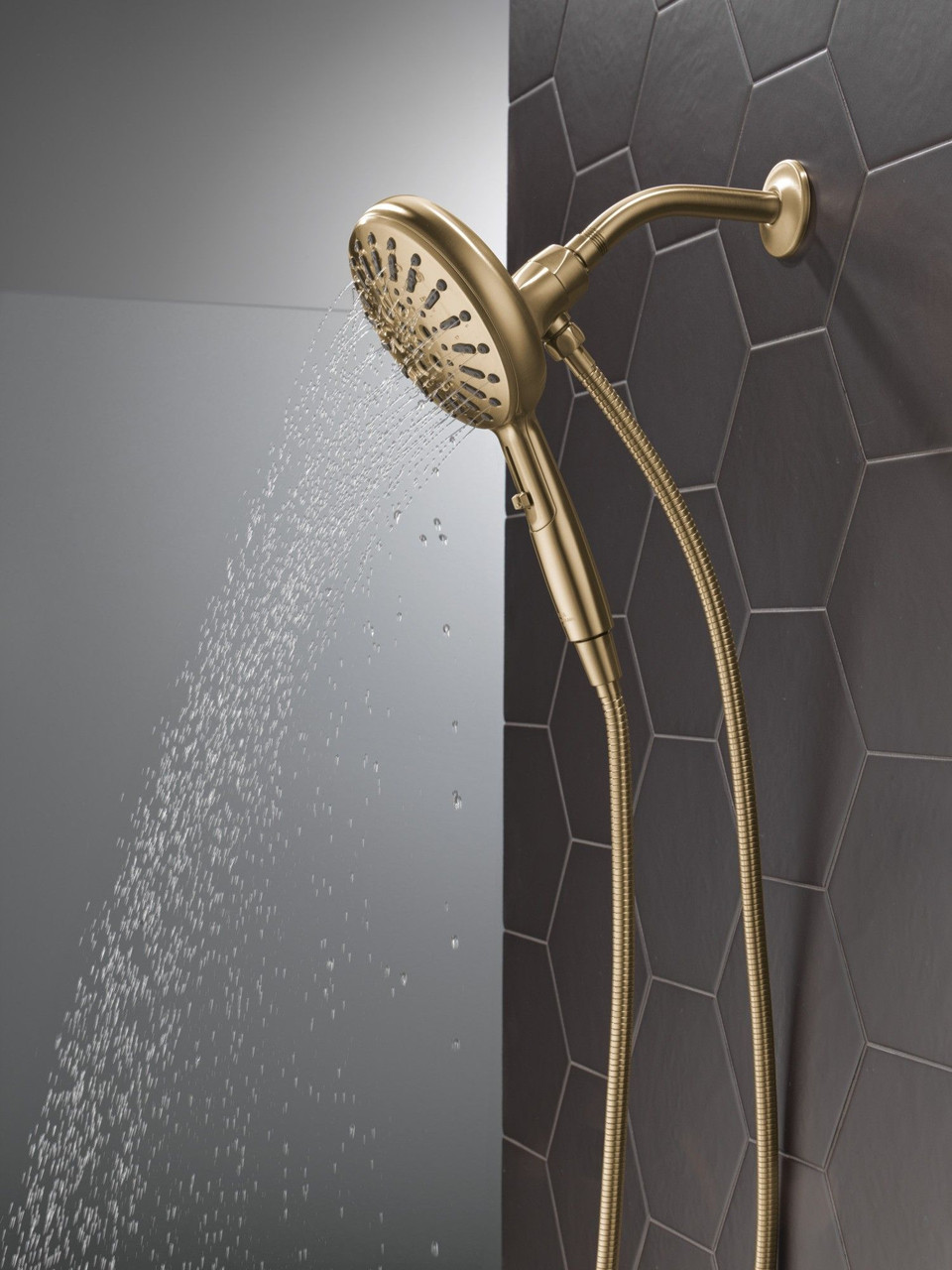 54910-CZ-PR-PK Universal Showering Components 7-Setting SureDock Magnetic Hand Shower, Lumicoat Champagne Bronze