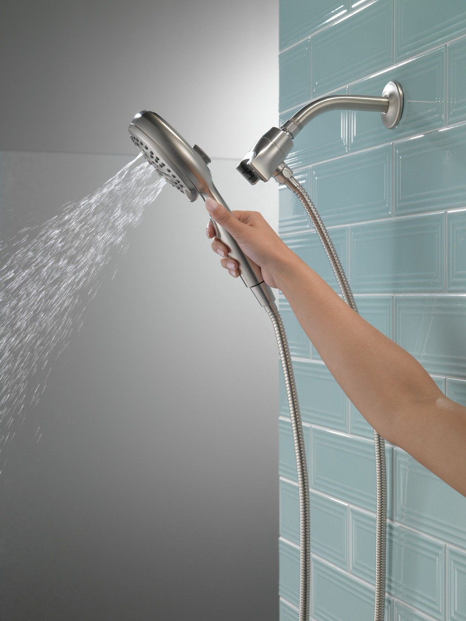 54810-SS-PK Universal Showering Components 7-Setting SureDock Magnetic Hand Shower, Stainless