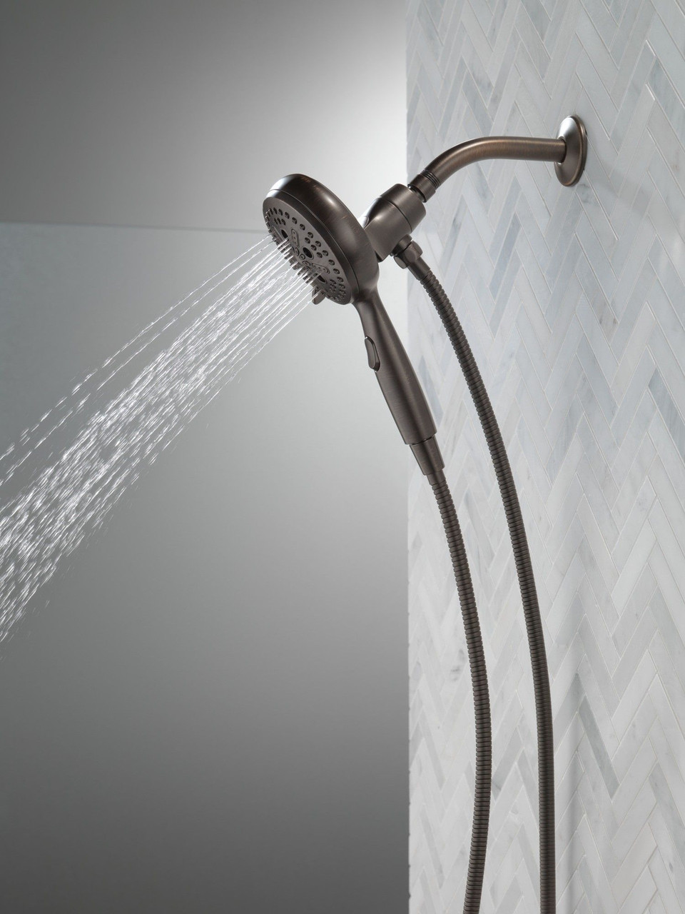 Delta 54810-RB-PK Universal Showering Components 7-Setting SureDock Magnetic Hand Shower, Venetian Bronze