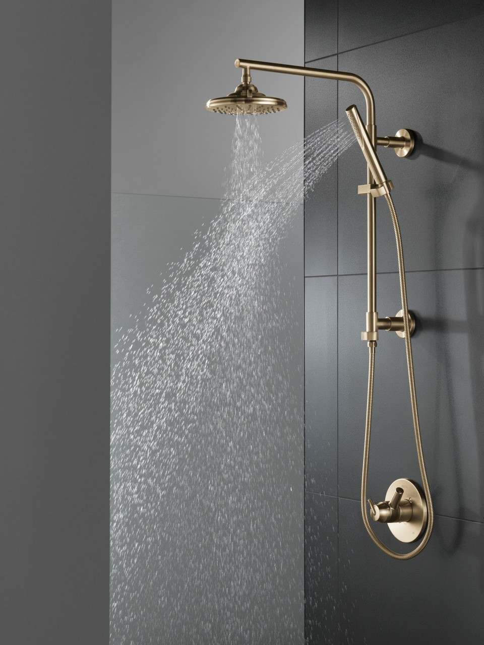 52688-CZ-PR Universal Showering Components H2Okinetic 3-Setting Raincan Shower Head, Lumicoat Champagne Bronze