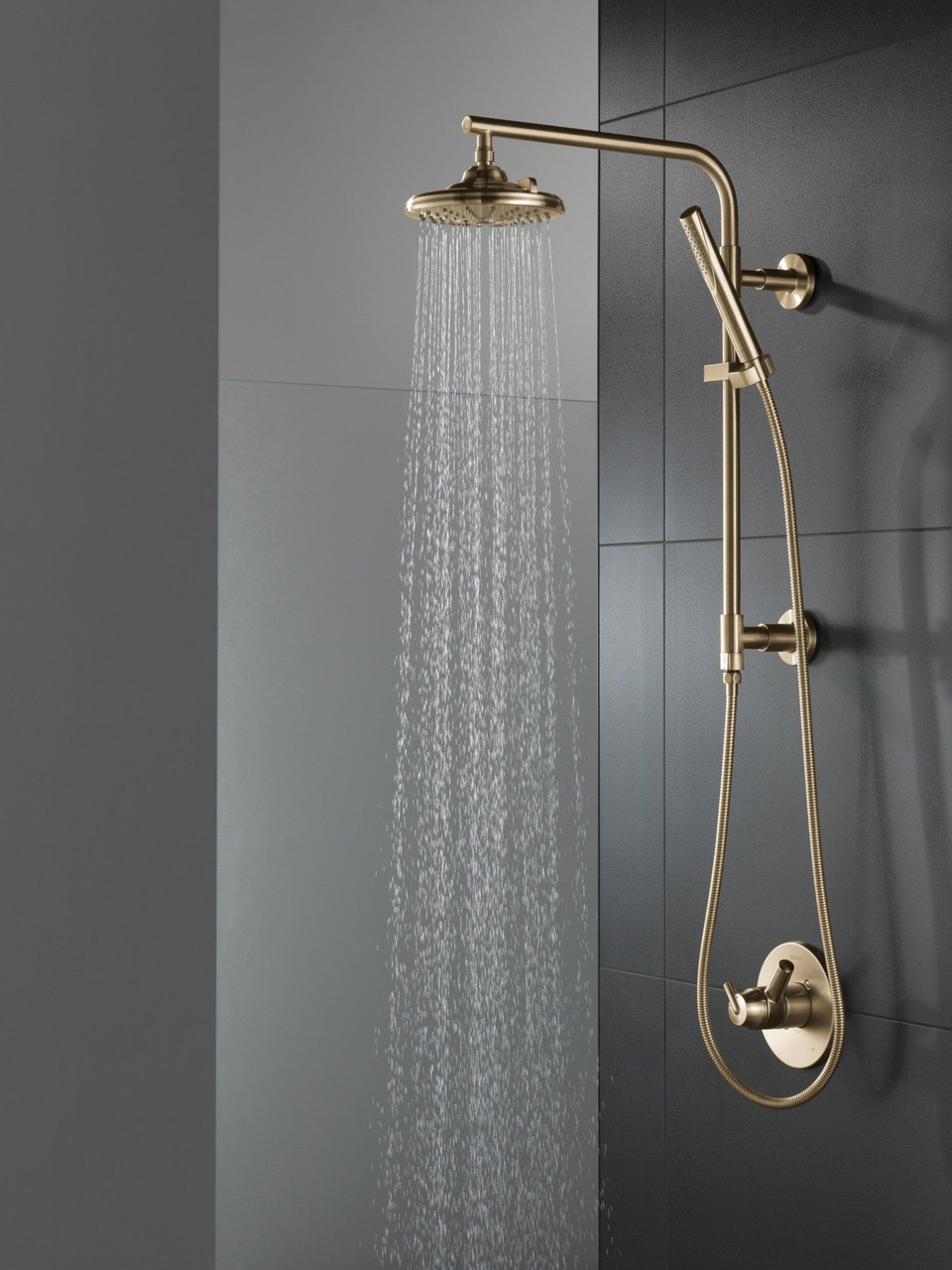 52688-CZ-PR Universal Showering Components H2Okinetic 3-Setting Raincan Shower Head, Lumicoat Champagne Bronze