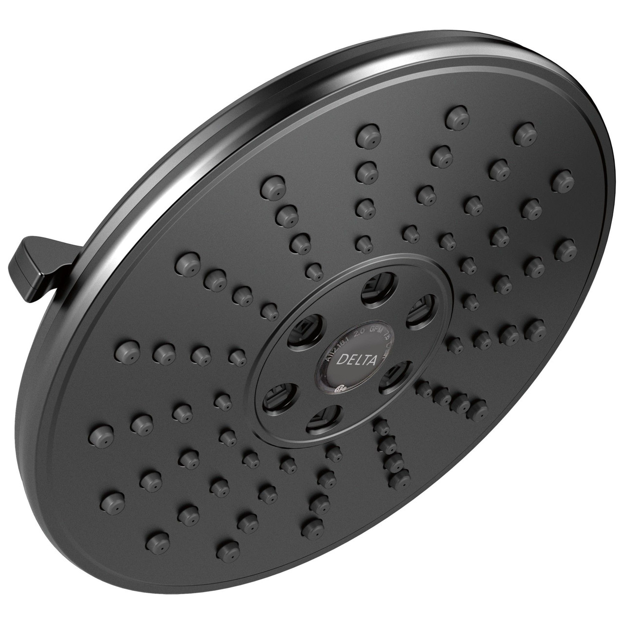 Delta 52688-BL Universal Showering Components H2Okinetic 3-Setting Raincan Shower Head, Matte Black