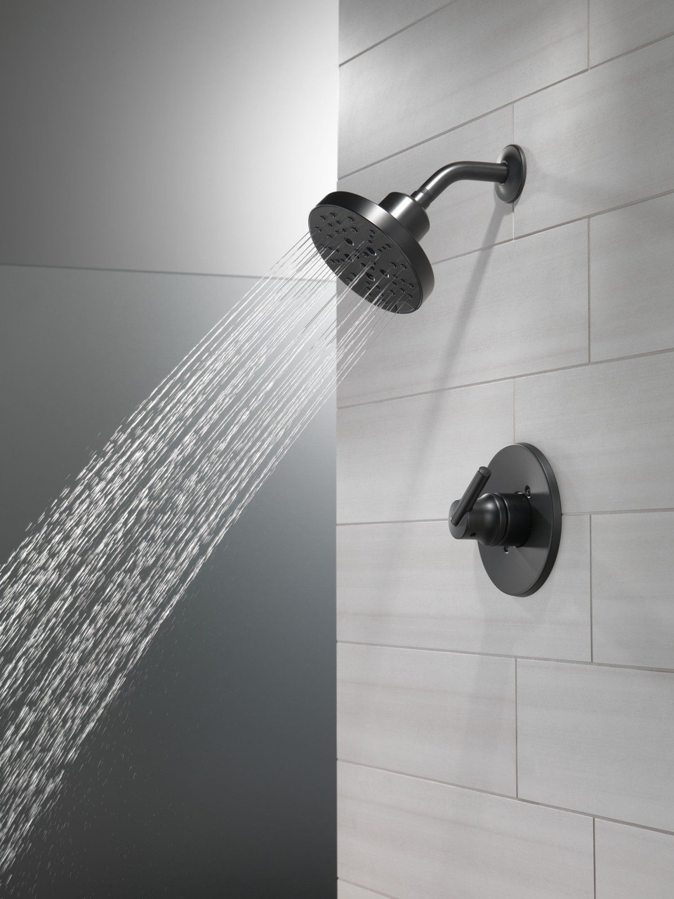Delta 52688-BL Universal Showering Components H2Okinetic 3-Setting Raincan Shower Head, Matte Black