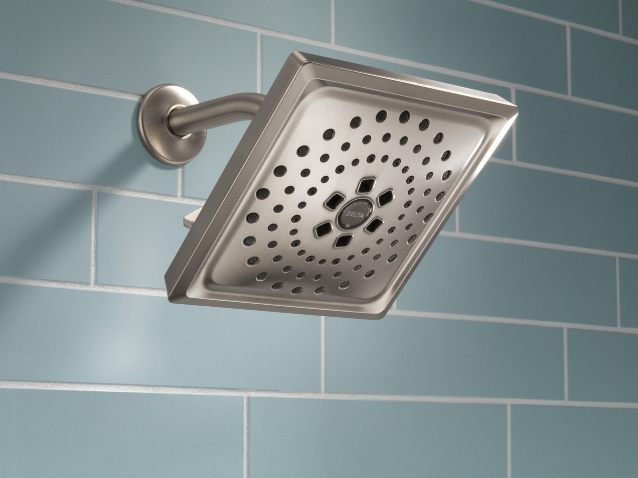 Delta 52684-SS-PR Universal Showering Components H2Okinetic 3-Setting Raincan Shower Head, Lumicoat Stainless