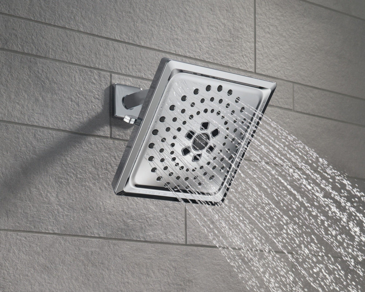 Delta 52684-PR Universal Showering Components H2Okinetic 3-Setting Raincan Shower Head, Lumicoat Chrome