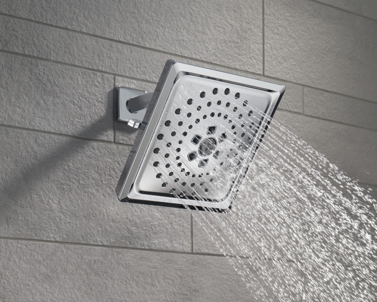 Delta 52684-PR Universal Showering Components H2Okinetic 3-Setting Raincan Shower Head, Lumicoat Chrome