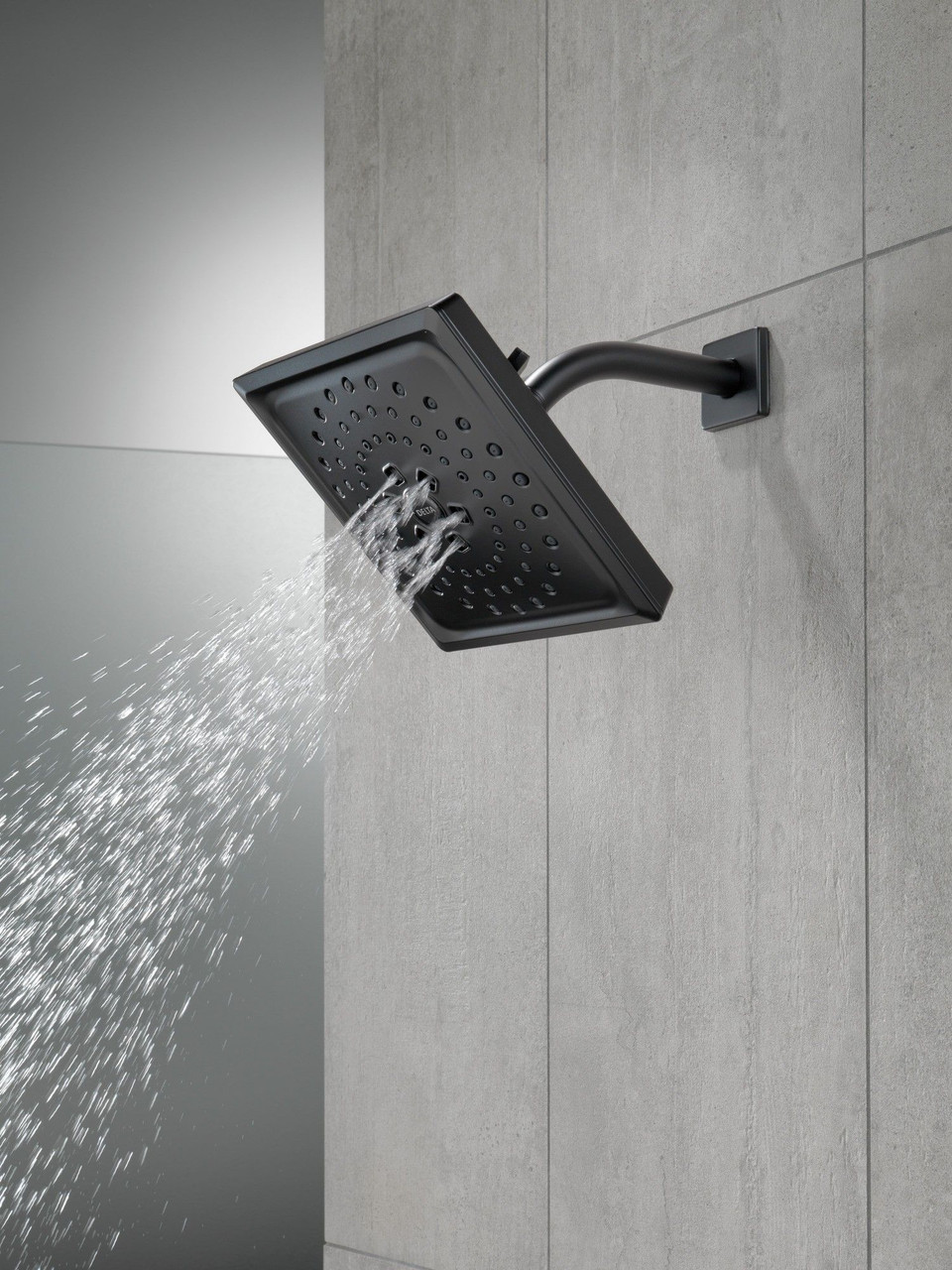 Delta 52684-BL Universal Showering Components H2Okinetic 3-Setting Raincan Shower Head, Matte Black