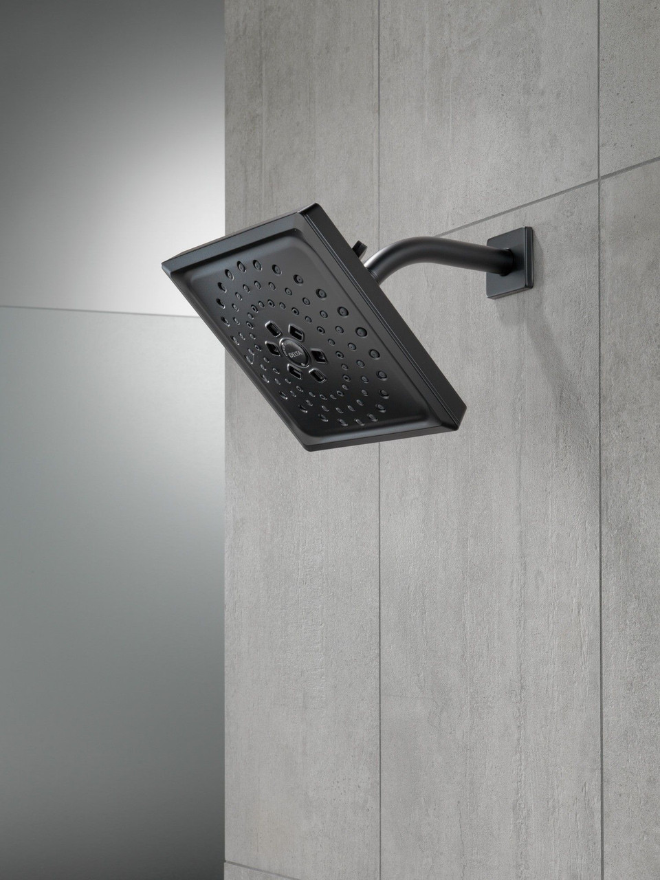 Delta 52684-BL Universal Showering Components H2Okinetic 3-Setting Raincan Shower Head, Matte Black