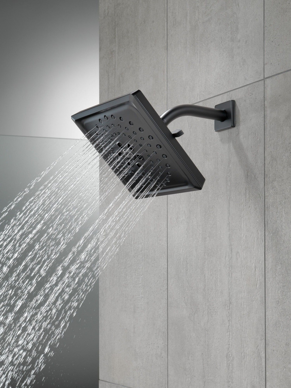 52684-BL Universal Showering Components H2Okinetic 3-Setting Raincan Shower Head, Matte Black