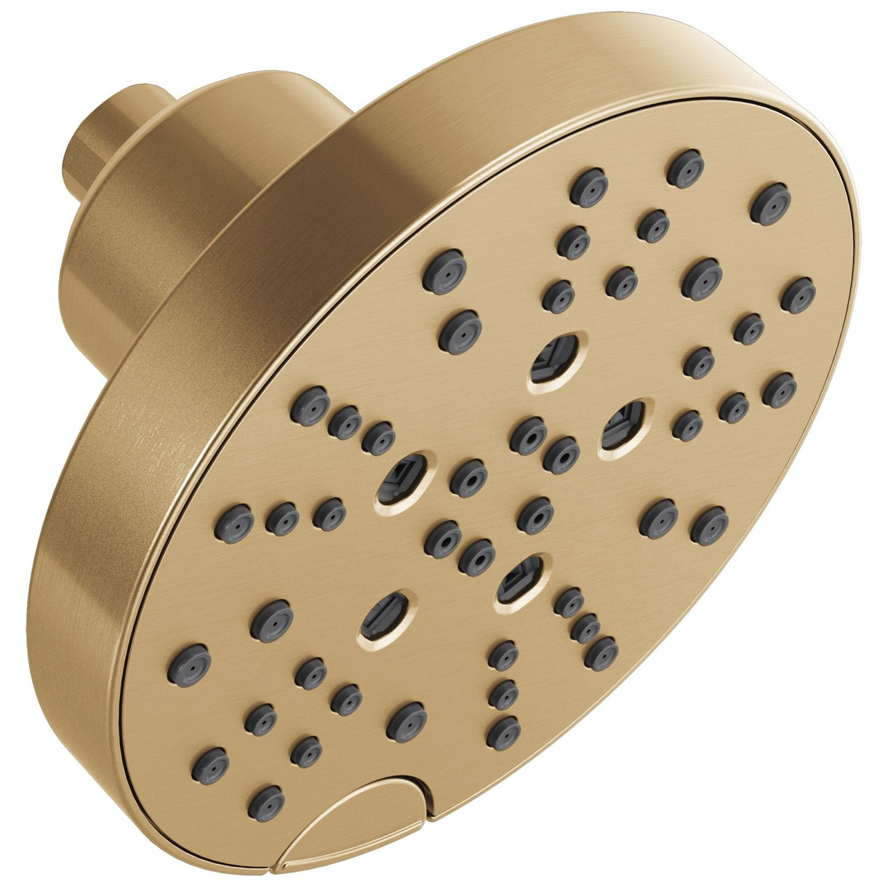 52668-CZ-PR Universal Showering Components H2Okinetic 5-Setting Contempoary Round Raincan Shower Head, Lumicoat Champagne Bronze