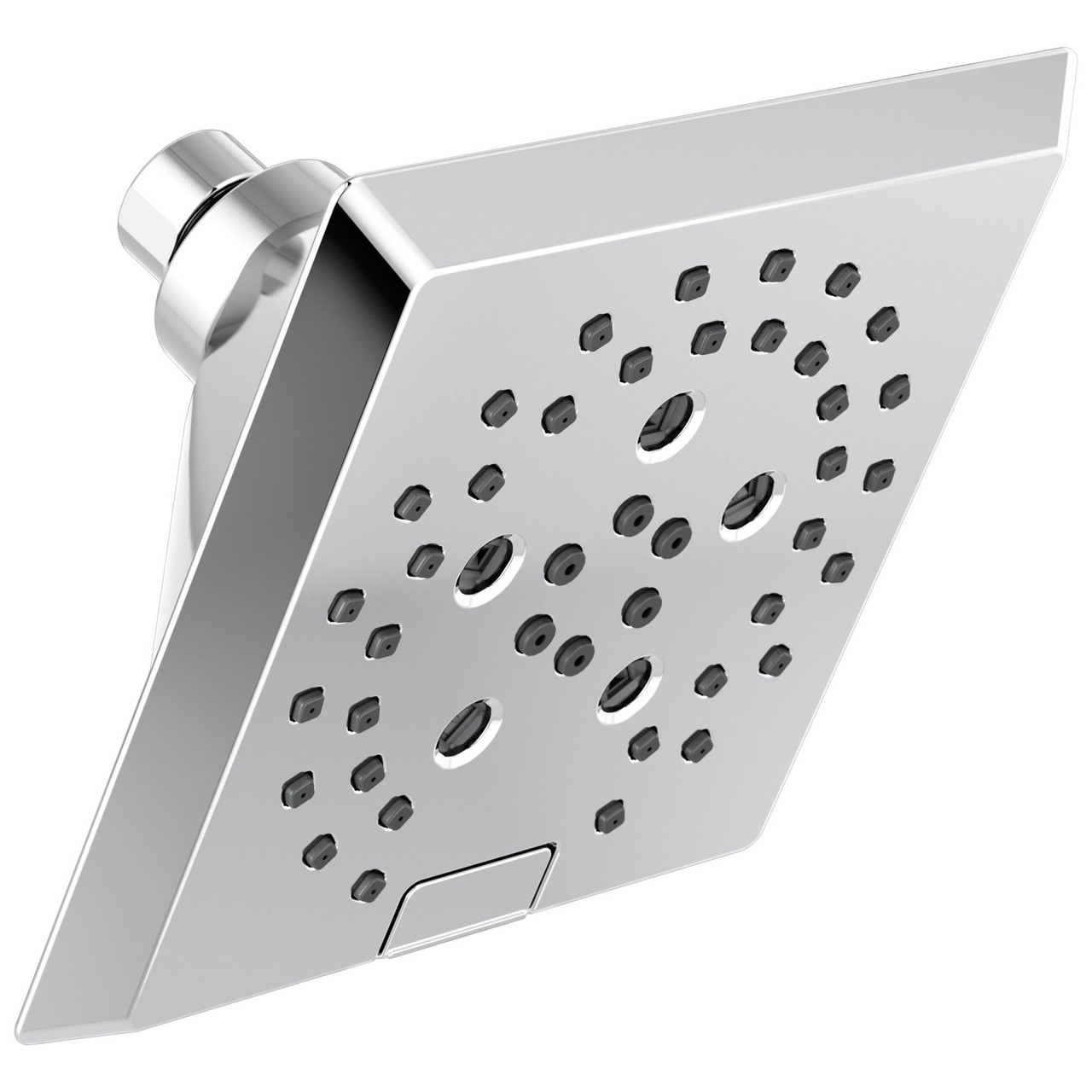 Delta 52664-PR Universal Showering Components H2Okinetic 5-Setting Angular Modern Raincan Shower Head, Lumicoat Chrome