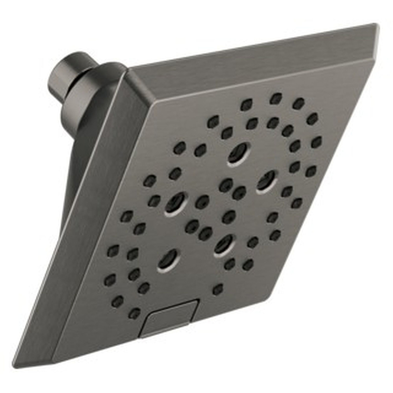 52664-KS-PR Universal Showering Components H2Okinetic 5-Setting Angular Modern Raincan Shower Head, Lumicoat Black Stainless