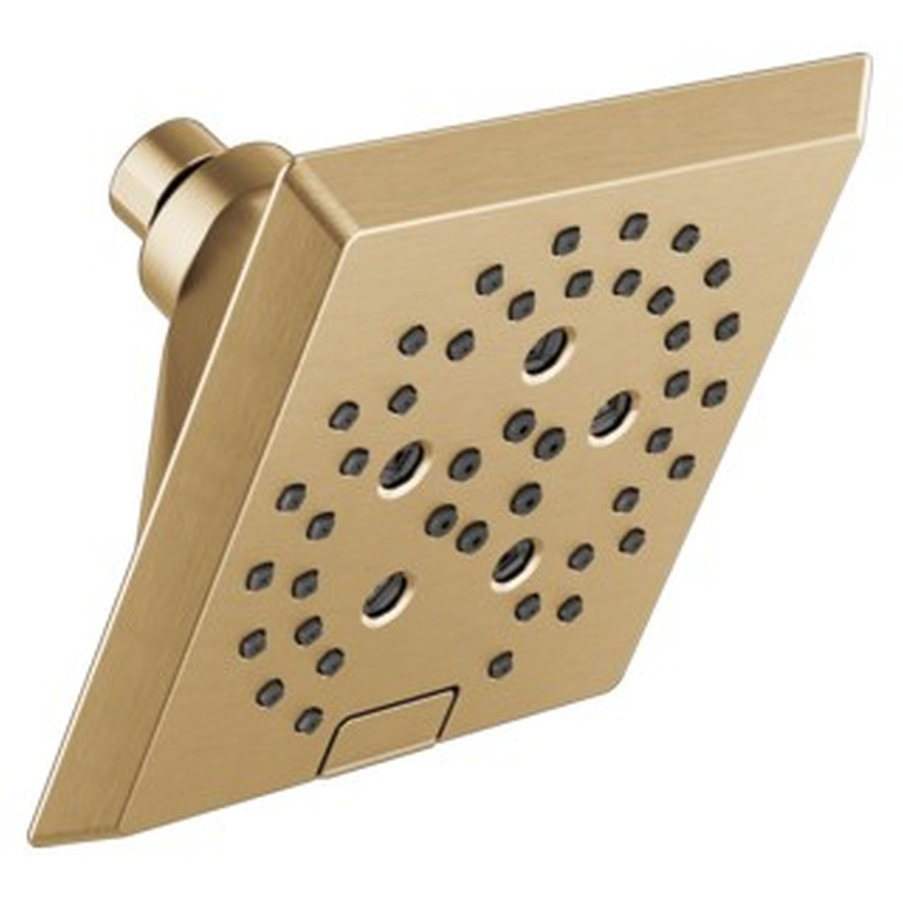 52664-CZ-PR Universal Showering Components H2Okinetic 5-Setting Angular Modern Raincan Shower Head, Lumicoat Champagne Bronze