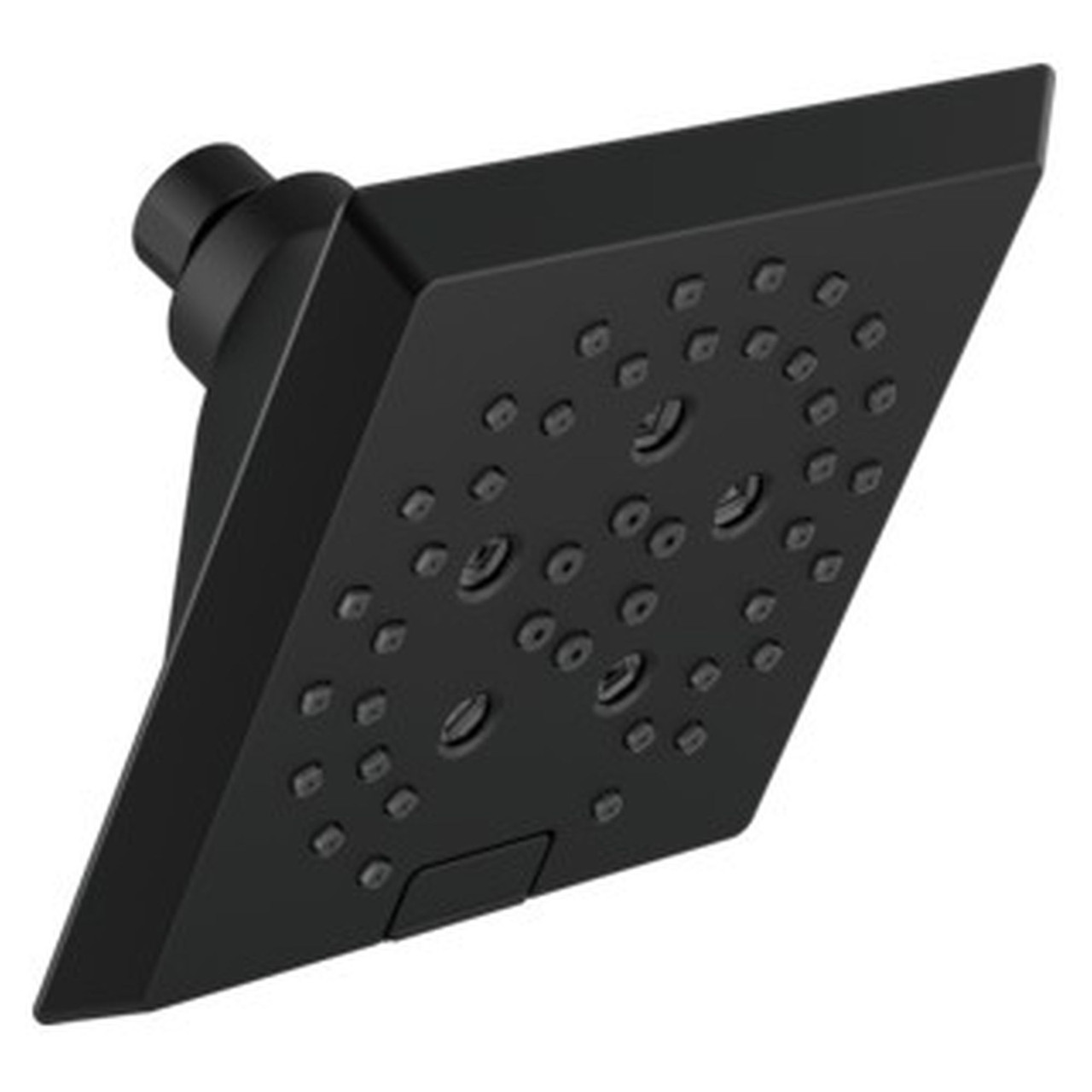 52664-BL Universal Showering Components H2Okinetic 5-Setting Angular Modern Raincan Shower Head, Matte Black