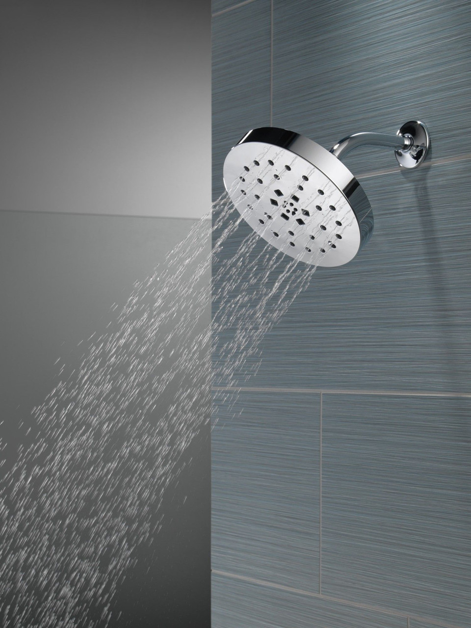 Delta 52488-PR Universal Showering Components H2Okinetic 4-Setting Shower Head with UltraSoak, Lumicoat Chrome