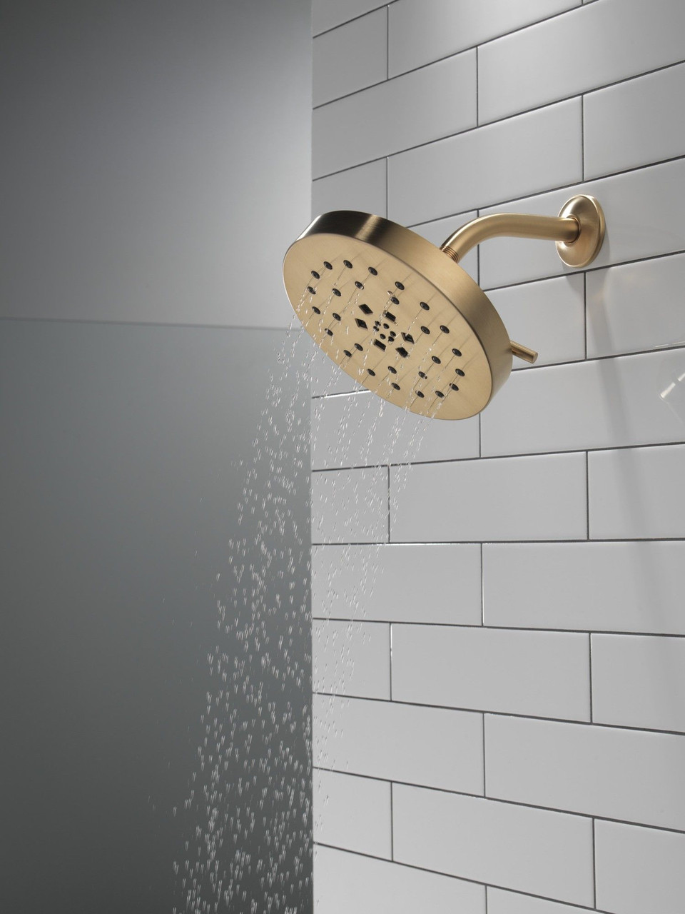 Delta 52488-CZ-PR Universal Showering Components H2Okinetic 4-Setting Shower Head with Ultrasoak, Lumicoat Champagne Bronze