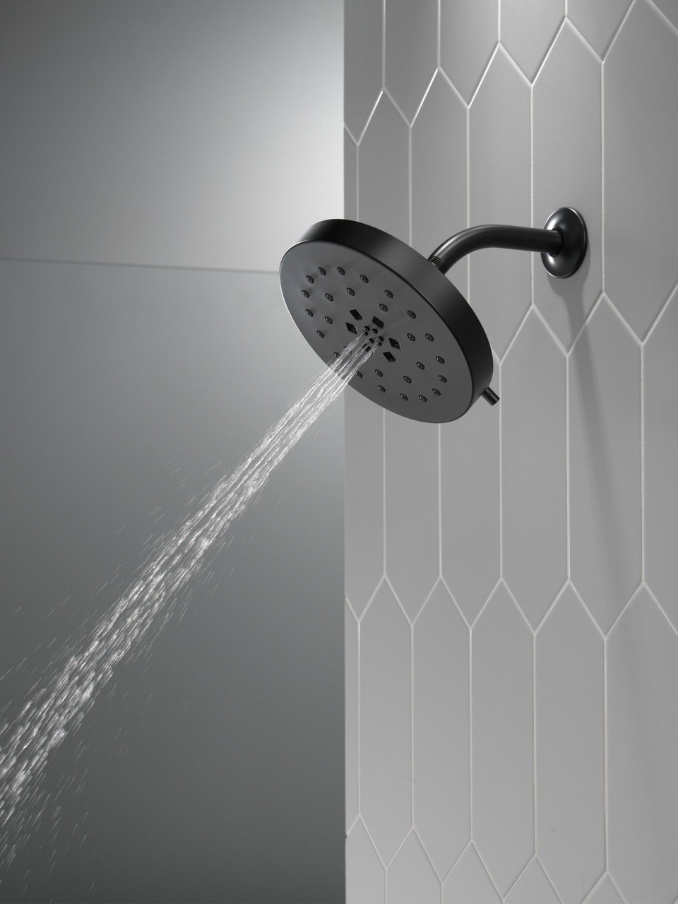 Delta 52488-BL Universal Showering Components H2Okinetic 4-Setting Shower Head with UltraSoak, Matte Black