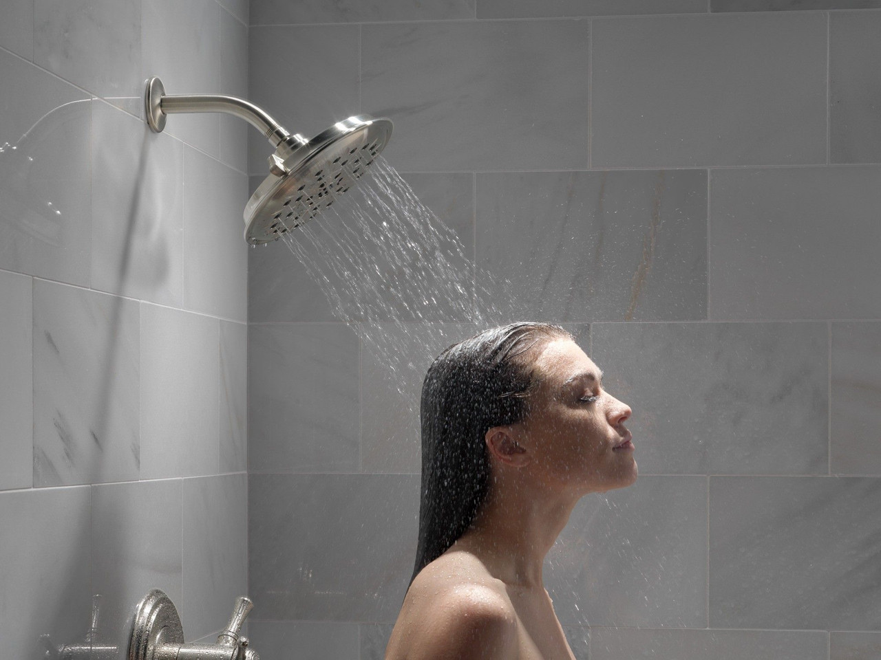 Delta 52487-SS Universal Showering Components UltraSoak 4-Setting Shower Head, Stainless