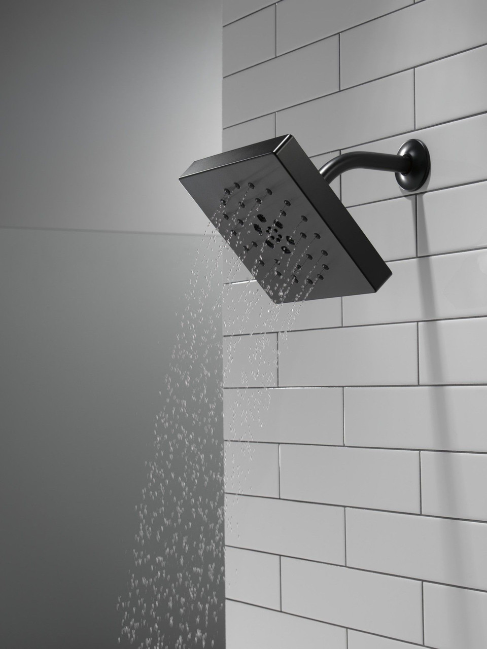 52484-BL Universal Showering Components H2Okinetic 4-Setting Shower Head with UltraSoak, Matte Black