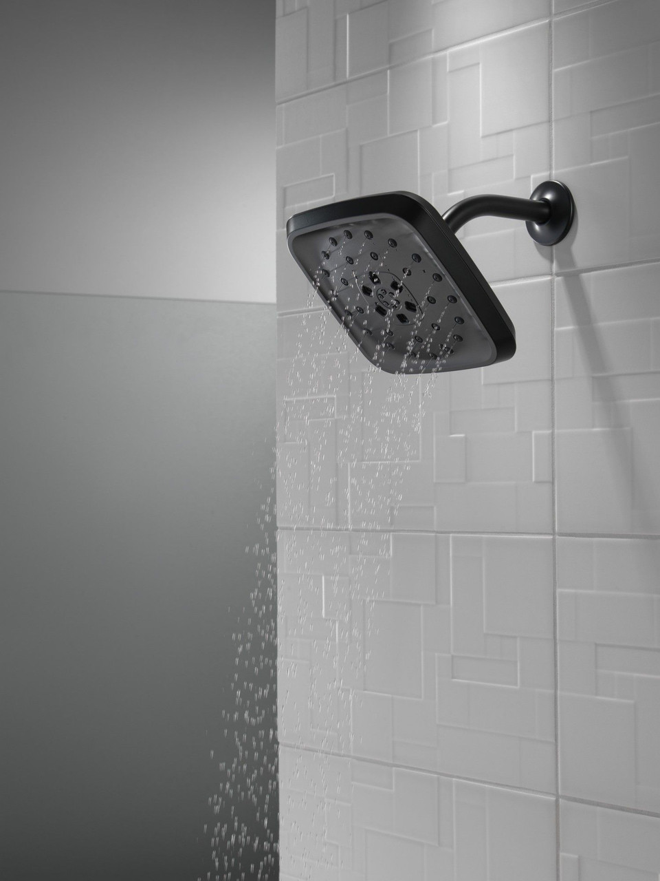 52460-BL Universal Showering Components H2Okinetic 4-Setting Shower Head with UltraSoak, Matte Black