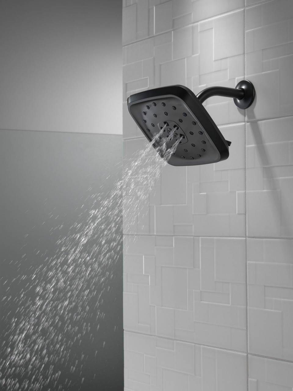 52460-BL Universal Showering Components H2Okinetic 4-Setting Shower Head with UltraSoak, Matte Black