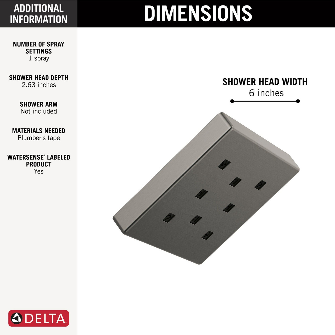 52171-KS-PR Universal Showering Components H2Okinetic Single-Setting Metal Raincan Shower Head, Lumicoat Black Stainless