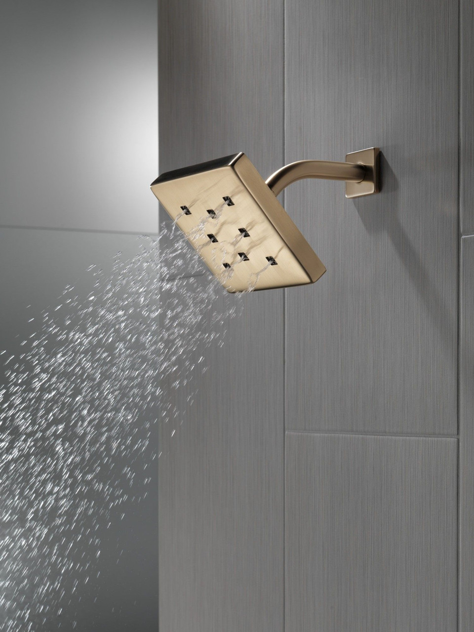 52171-CZ-PR Universal Showering Components H2Okinetic Single-Setting Metal Raincan Shower Head, Lumicoat Champagne Bronze