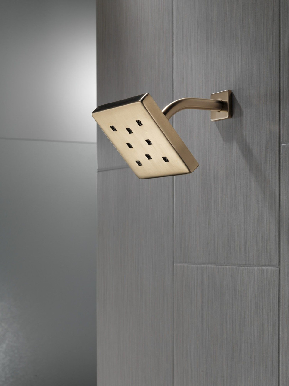 52171-CZ-PR Universal Showering Components H2Okinetic Single-Setting Metal Raincan Shower Head, Lumicoat Champagne Bronze