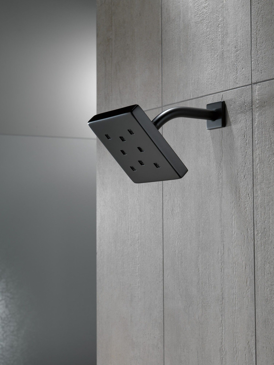 52171-BL Universal Showering Components H2Okinetic Single-Setting Metal Raincan Shower Head, Matte Black