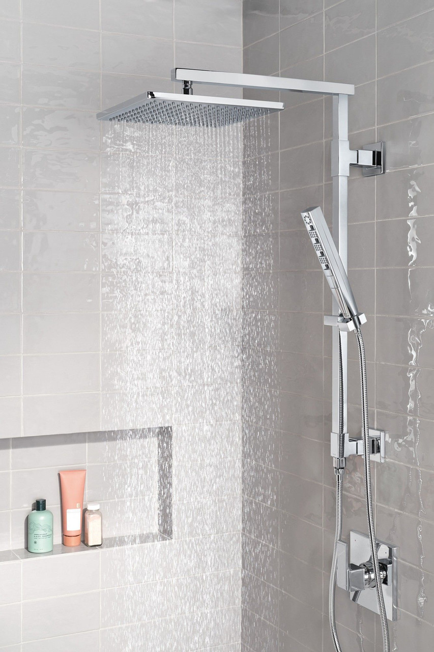 52159-PR25 Universal Showering Components Single-Setting Metal Raincan Shower Head, Lumicoat Chrome