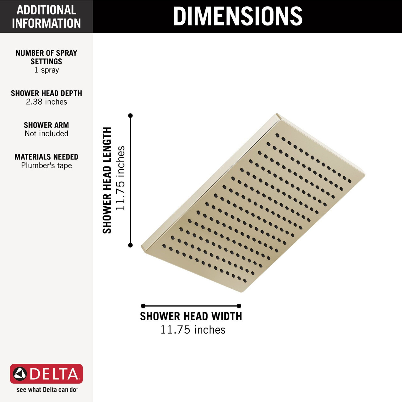 52159-PN-PR25 Universal Showering Components Single-Setting Metal Raincan Shower Head, Lumicoat Polished Nickel