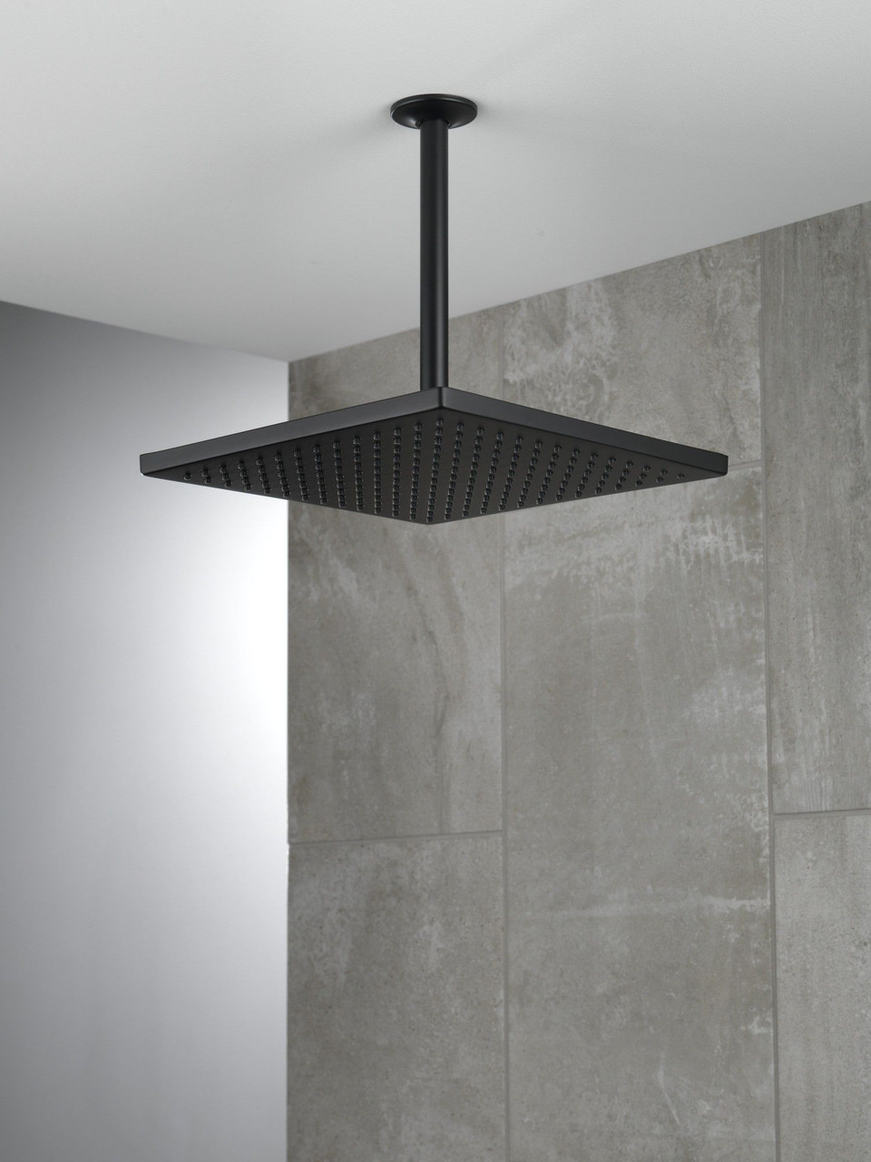 52159-BL25 Universal Showering Components Single-Setting Metal Raincan Shower Head, Matte Black