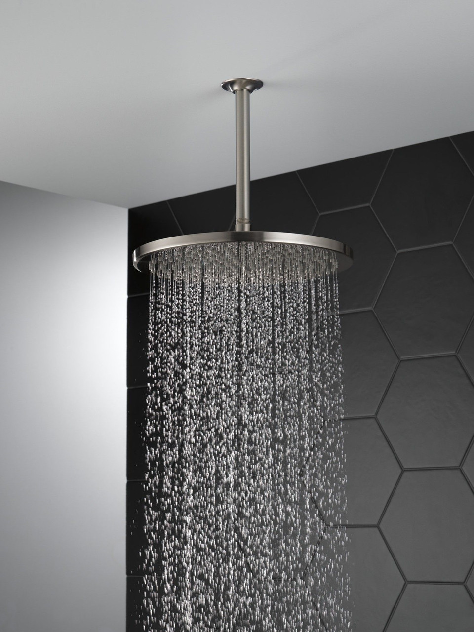 52158-SS25 Universal Showering Components Single-Setting Metal Raincan Shower Head, Stainless