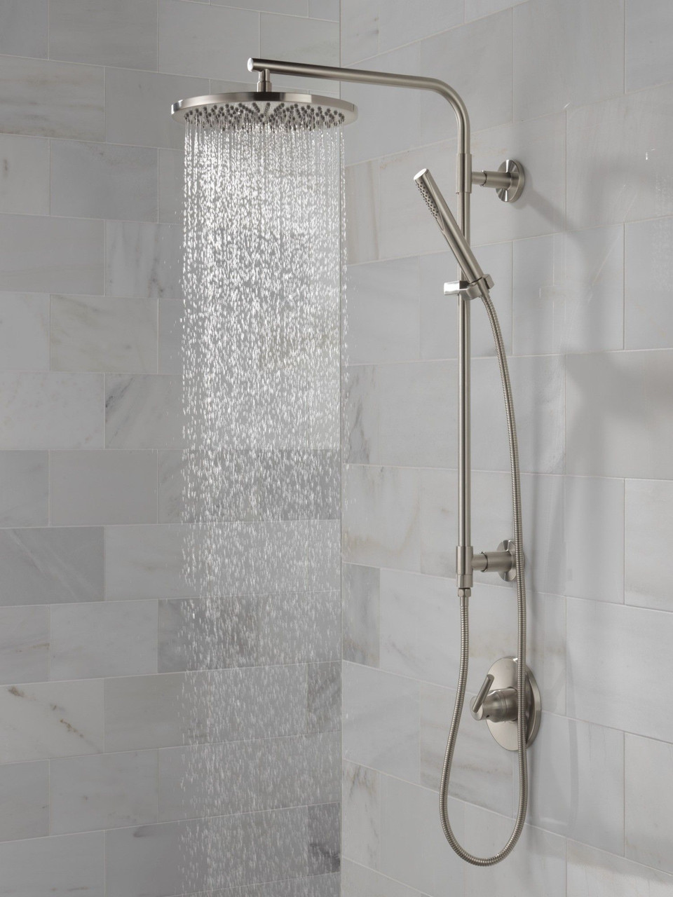 52158-SS-PR25 Universal Showering Components Single-Setting Metal Raincan Shower Head, Lumicoat Stainless