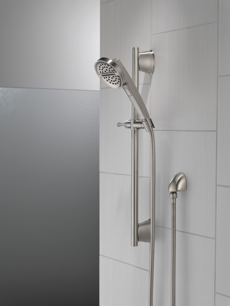 Delta 51386-SS-PR Universal Showering Components 3-Setting Slide Bar Handshower, Lumicoat Stainless