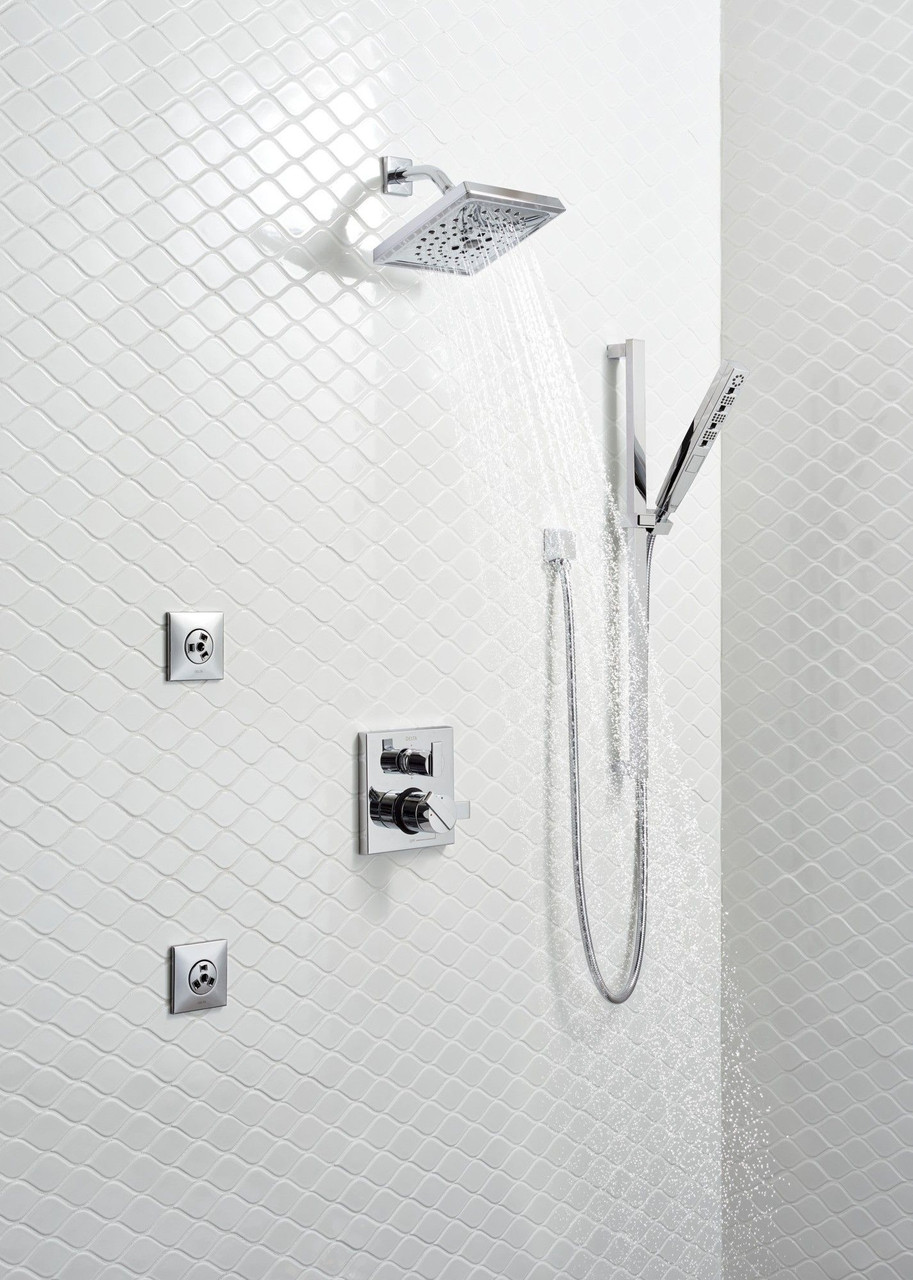 51140-PR Universal Showering Components H2Okinetic Hand Shower 1.75 GPM w/Slide Bar 4S, Lumicoat Chrome
