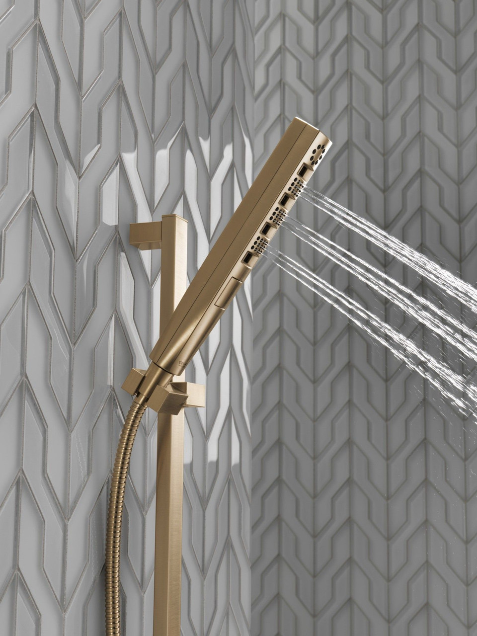 51140-CZ-PR Universal Showering Components H2Okinetic Hand Shower 1.75 GPM w/Slide Bar 4S, Lumicoat Champagne Bronze