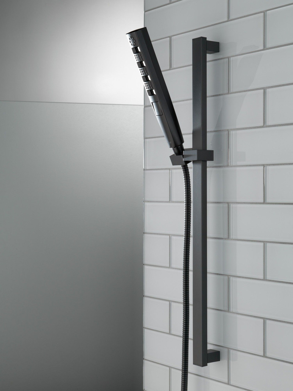 51140-BL Universal Showering Components H2Okinetic Hand Shower 1.75 GPM w/Slide Bar 4S, Matte Black