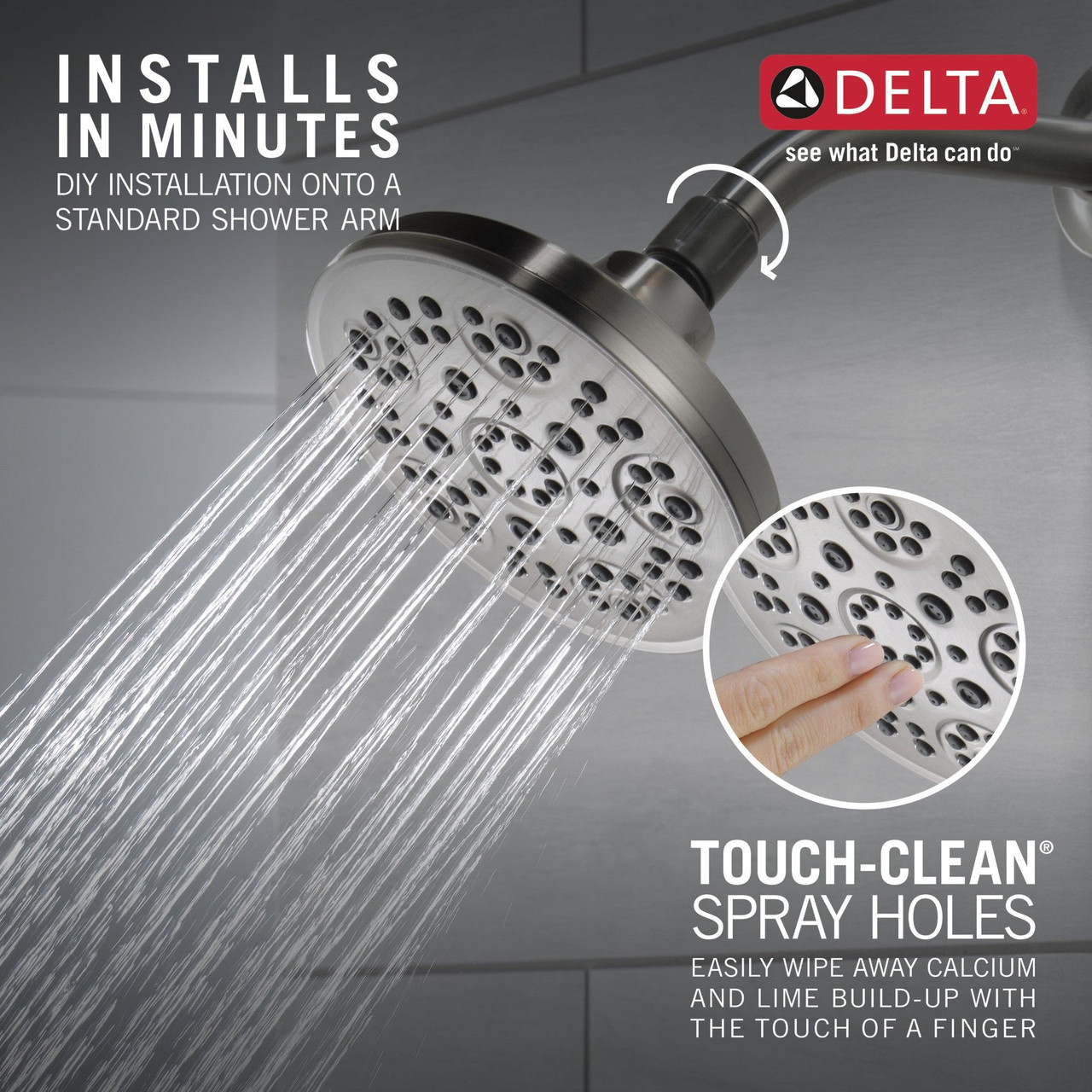 75570SN Universal Showering Components 5-Setting Shower Head, Satin Nickel