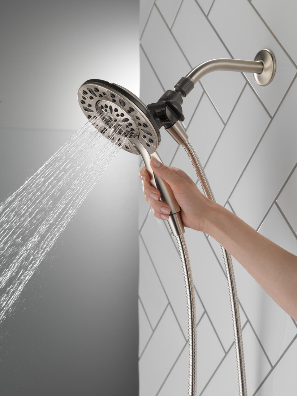 75491SN Universal Showering Components In2ition 4-Setting Two-in-One Shower, Satin Nickel