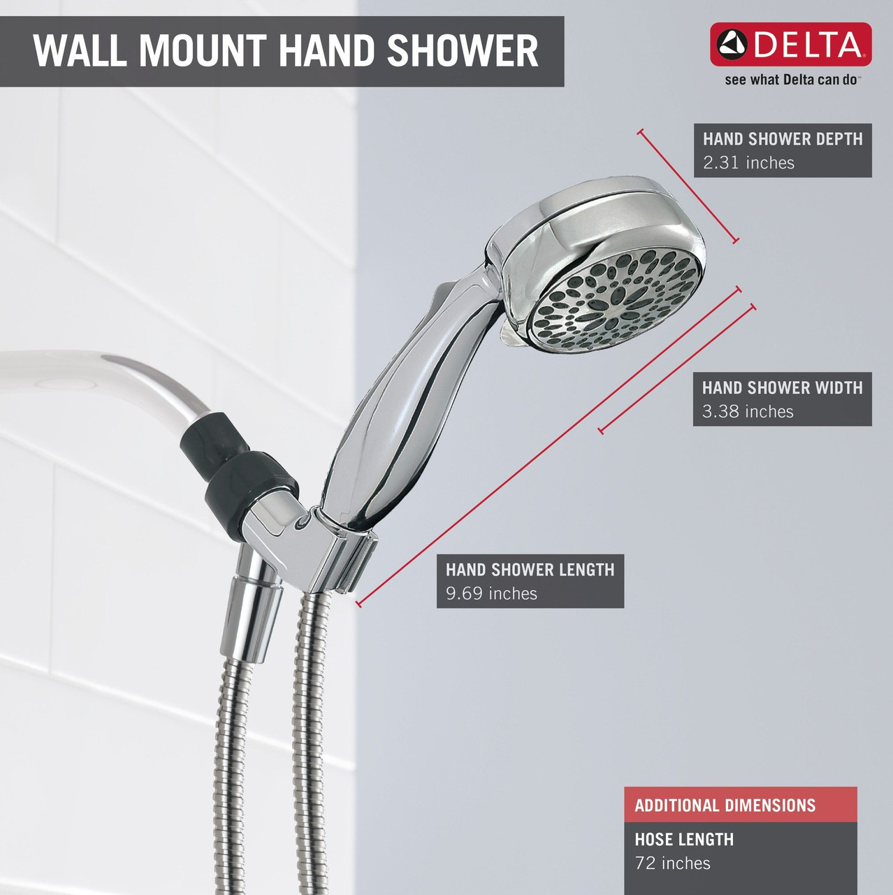 75700Universal Showering Components 7-Setting Hand Shower, Chrome