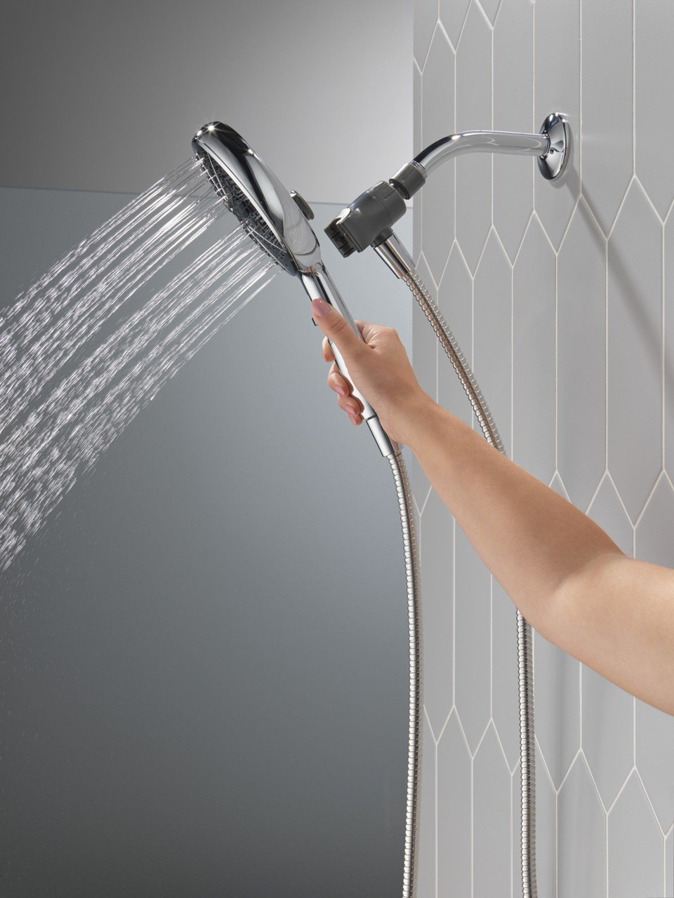 75613Universal Showering Components 6-Setting SureDock Magnetic Hand Shower, Chrome