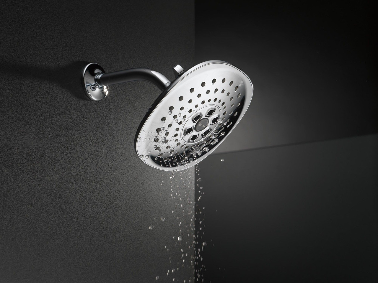Delta 52686Universal Showering Components H2Okinetic 3-Setting Raincan Shower Head, Chrome