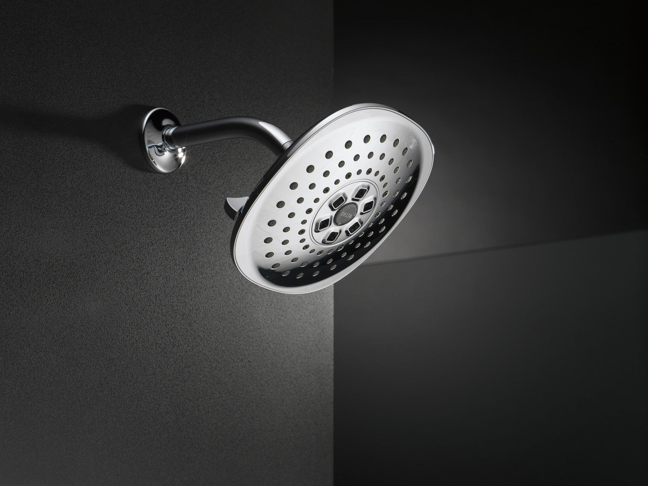 Delta 52686Universal Showering Components H2Okinetic 3-Setting Raincan Shower Head, Chrome
