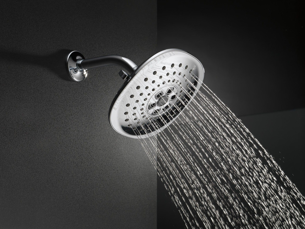 52686Universal Showering Components H2Okinetic 3-Setting Raincan Shower Head, Chrome