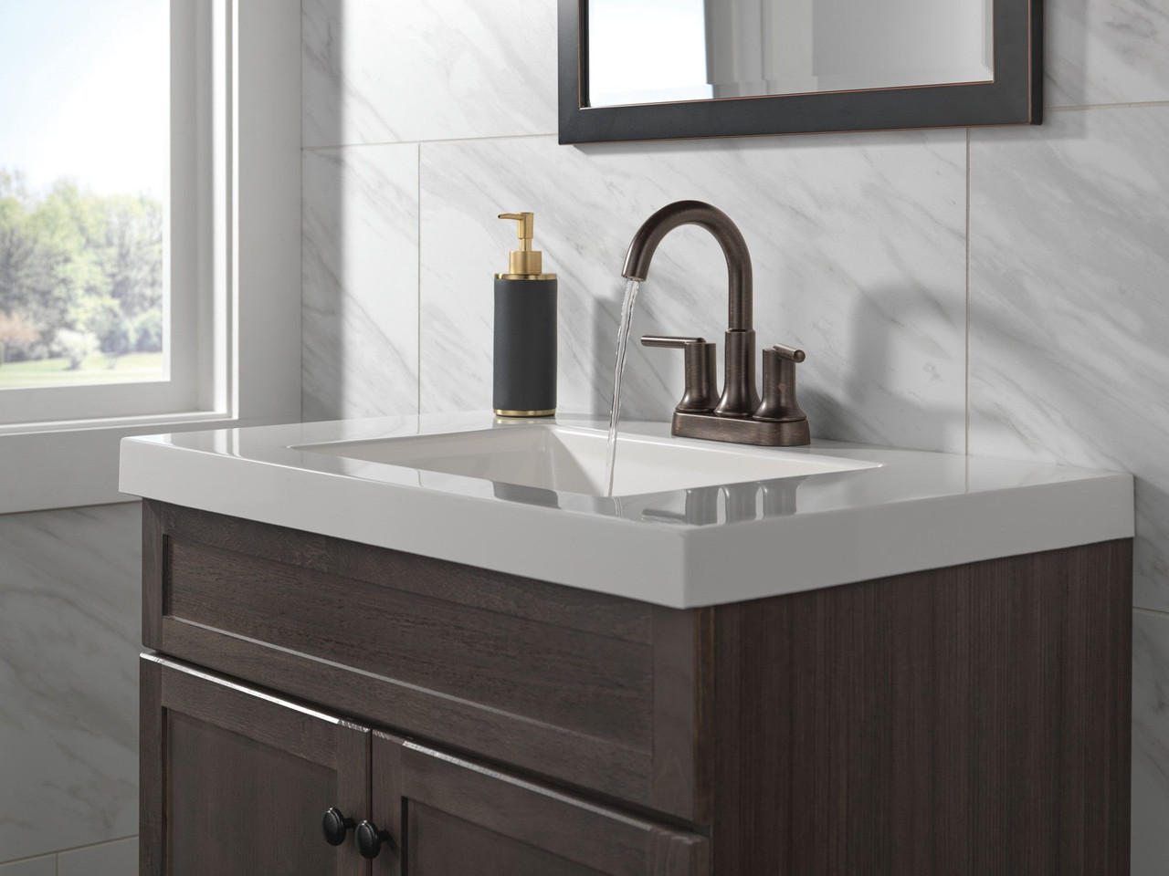 Delta 2559-RBMPU-DST Trinsic Two Handle Centerset Bathroom Faucet, Venetian Bronze