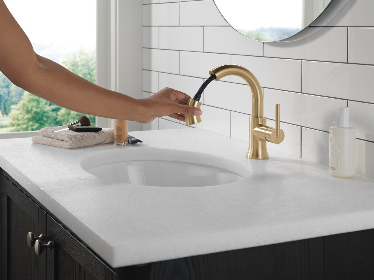 559HAR-CZPD-DST Trinsic Single Handle Pull Down Bathroom Faucet, Champagne Bronze