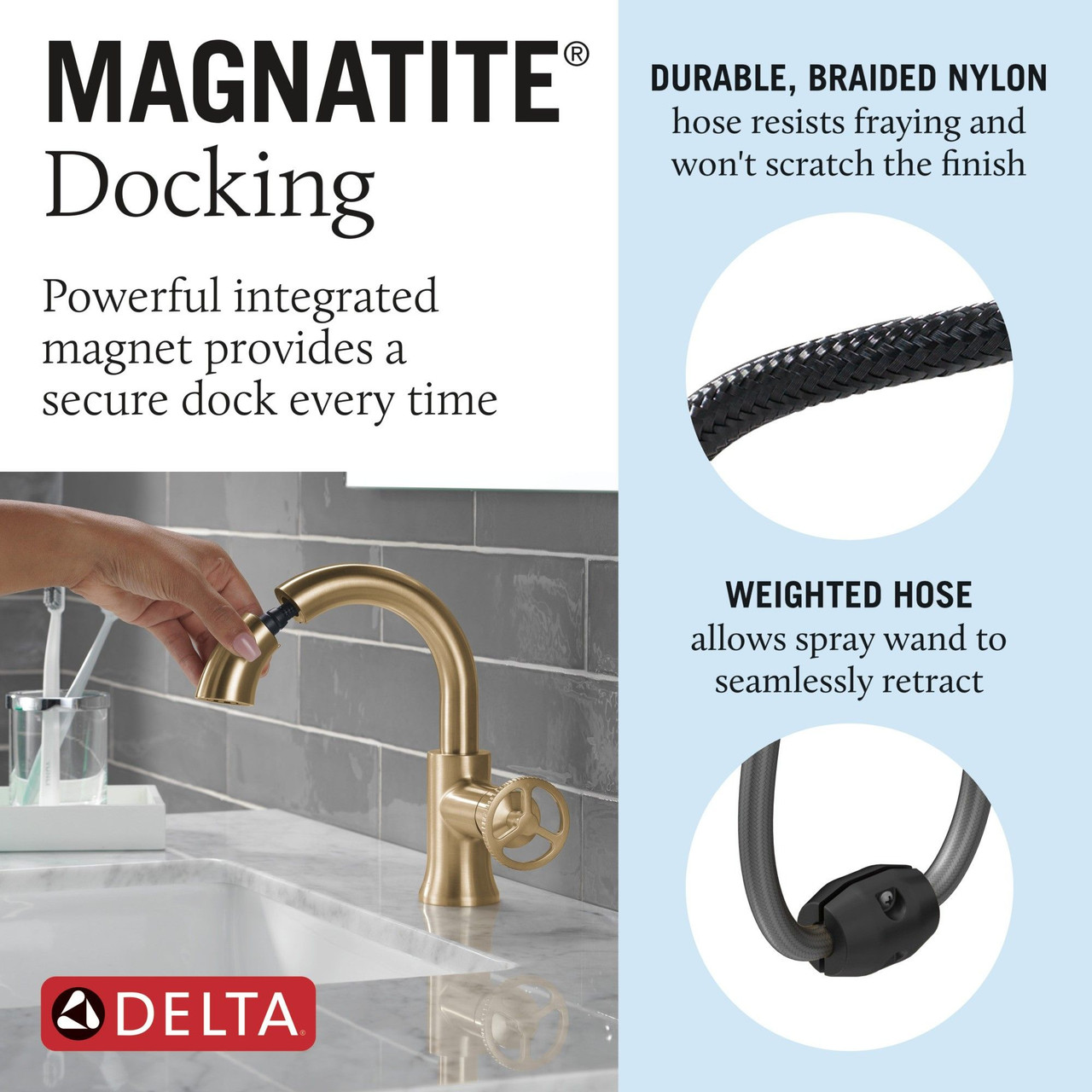 558HAR-CZPD-DST Trinsic Single Handle Pull Down Bathroom Faucet, Champagne Bronze