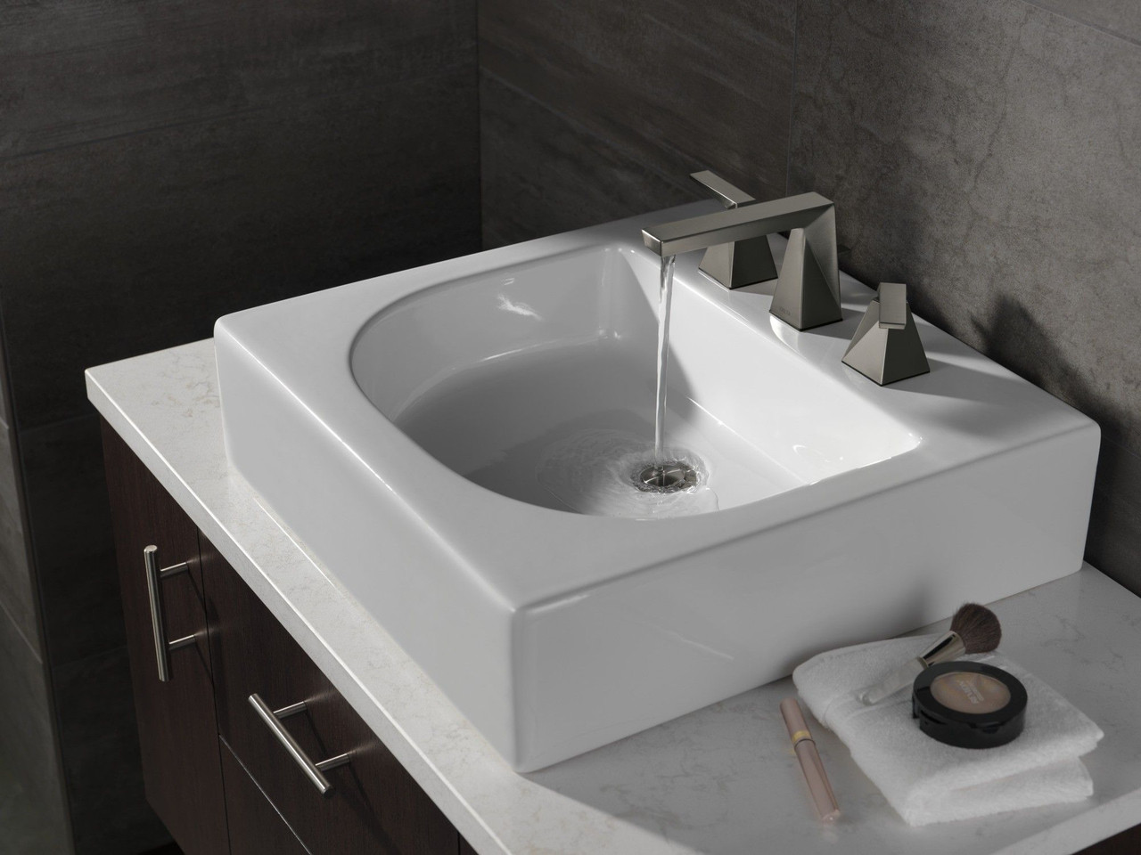 35543-KS-PR-MPU-DST Trillian Two Handle Widespread Bathroom Faucet, Lumicoat Black Stainless